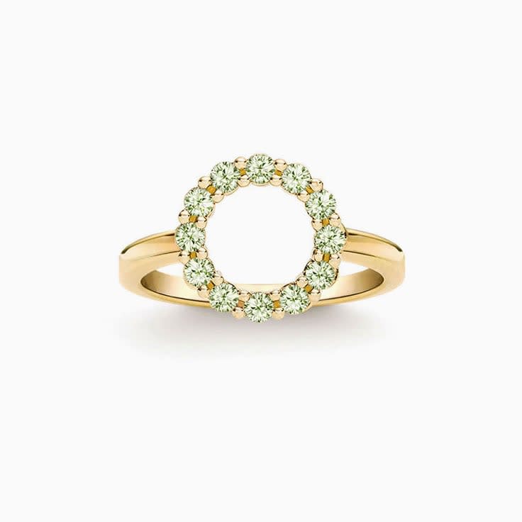 Open Circle Peridot Ring