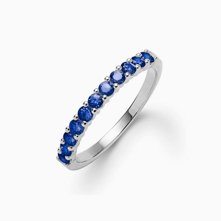 Half Eternity Sapphire Stackable Ring