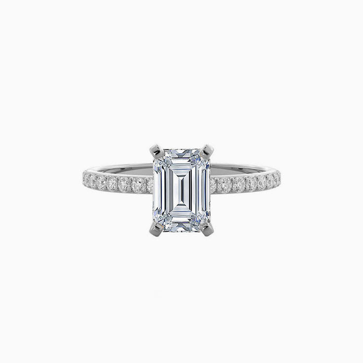 Emerald Lab Diamond Engagement Ring