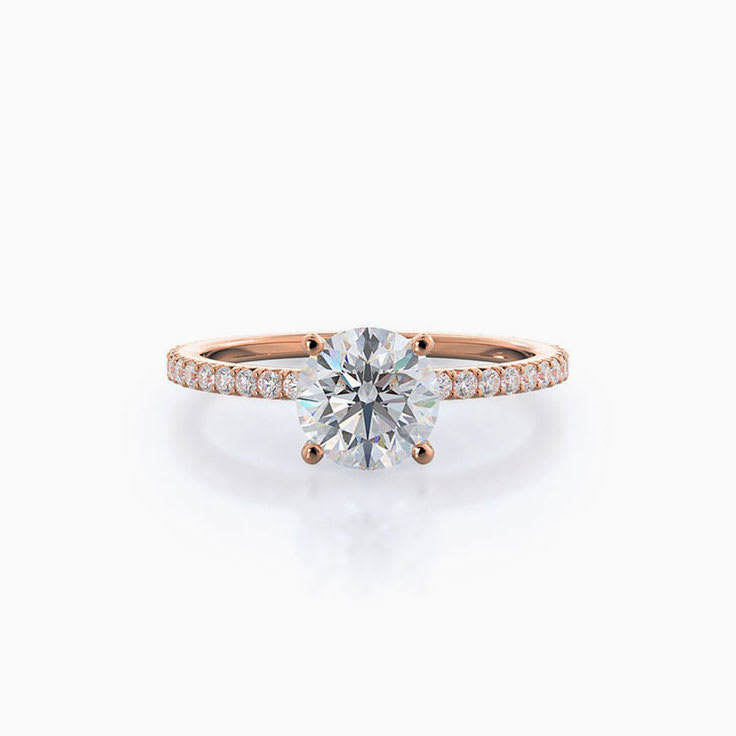 Pave Lab Diamond Engagement Ring