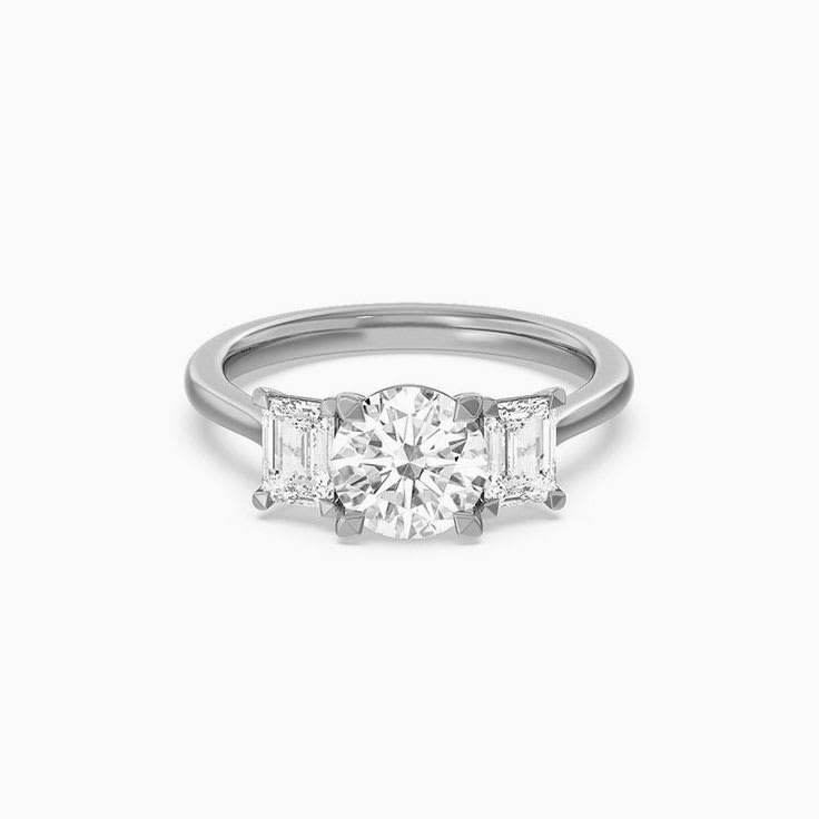 Three Stone Lab Diamond Engagement Ring
