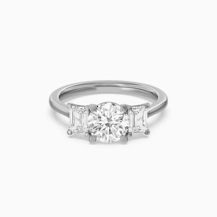 Three Stone Lab Diamond Engagement Ring
