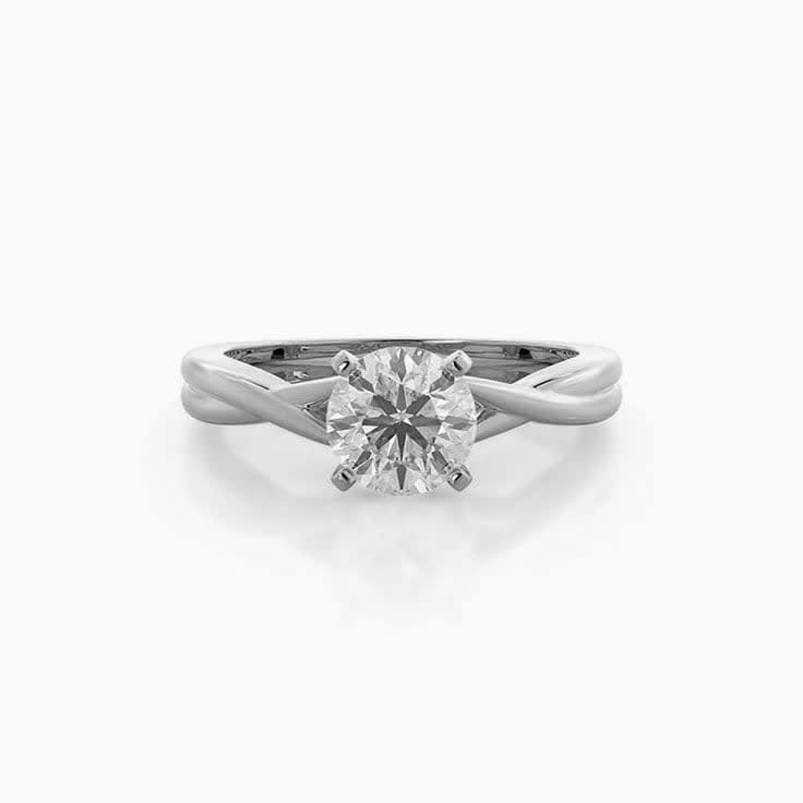 Round Lab Grown Diamond Twisted Engagement Ring