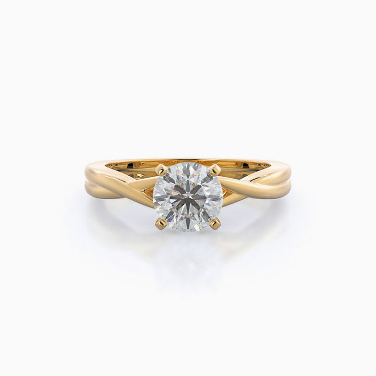 Round Lab Grown Diamond Twisted Engagement Ring