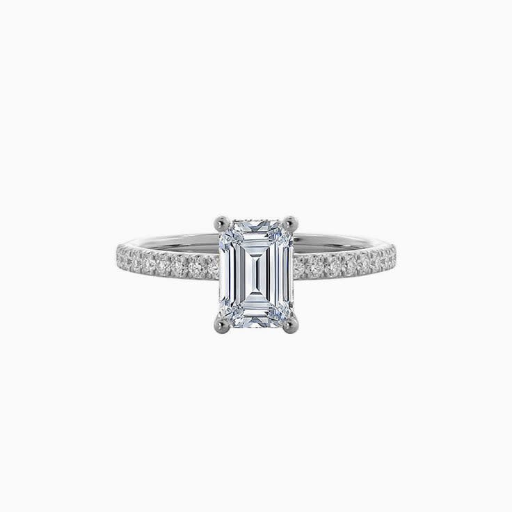 Emerald Lab Grown Diamond Engagement Ring