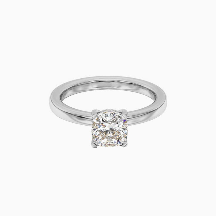 Cushion Halo Lab Diamond Engagement Ring