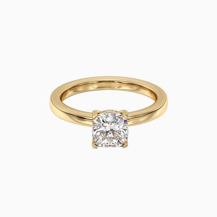 Cushion Halo Lab Diamond Engagement Ring