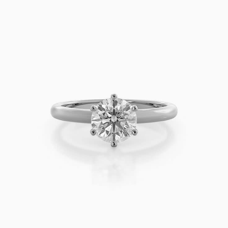 Lab Diamond Claw Set Solitaire Engagement Ring