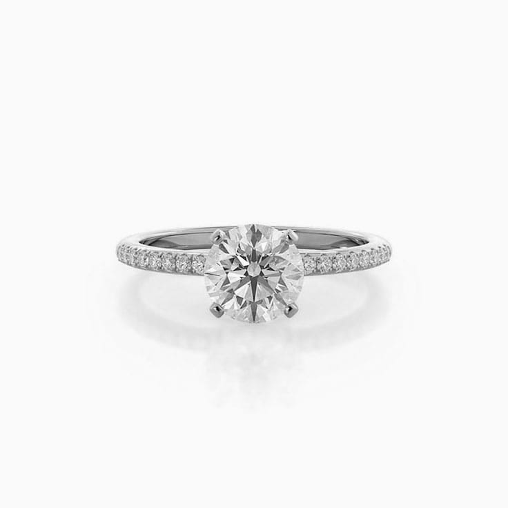Pave Set Lab Diamond Engagement Ring