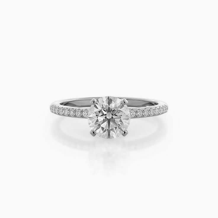 Pave Set Lab Diamond Engagement Ring
