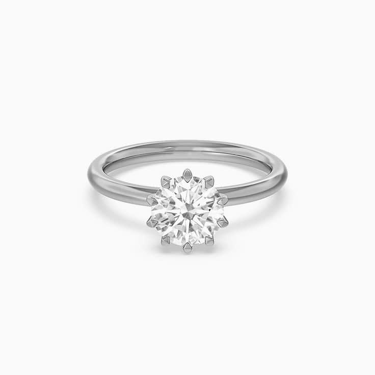 Claw Set Round Solitaire Lab Diamond Engagement Ring