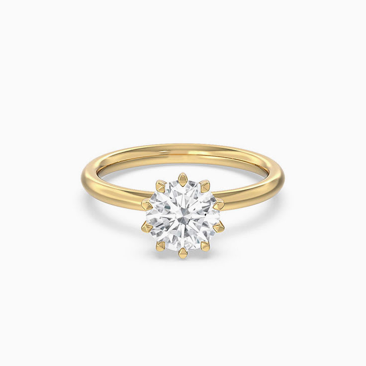 Claw Set Round Solitaire Lab Diamond Engagement Ring