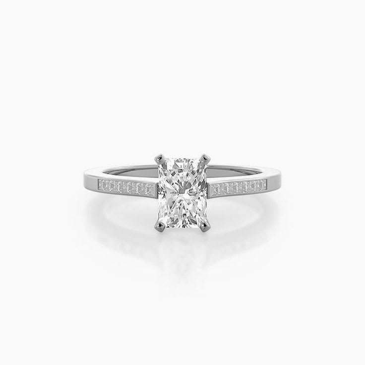 Womens Lab Grown Radiant Diamond Engagement Ring