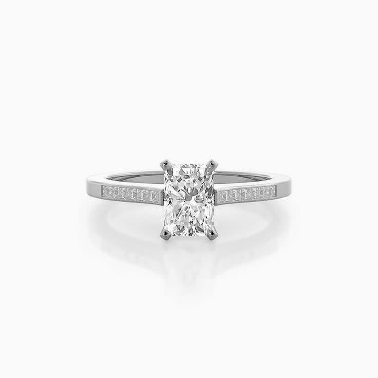 Womens Lab Grown Radiant Diamond Engagement Ring