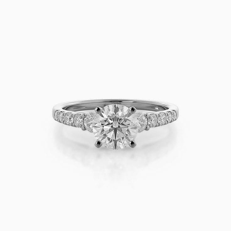 Round Lab Diamond Engagement Ring