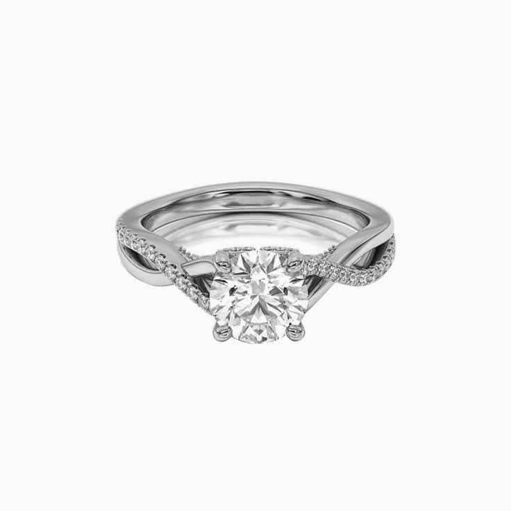 Braided Lab Diamond Engagement Ring