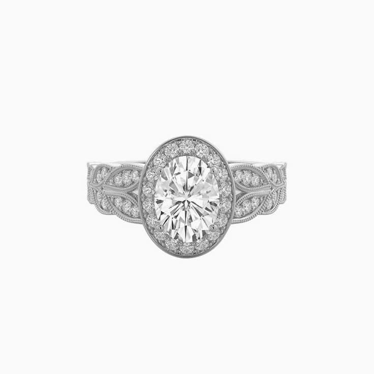 Lab Diamond Oval Engagement Ring