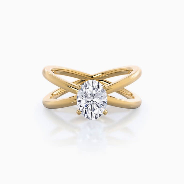 Lab Grown Oval Diamond On A Crossover Shank