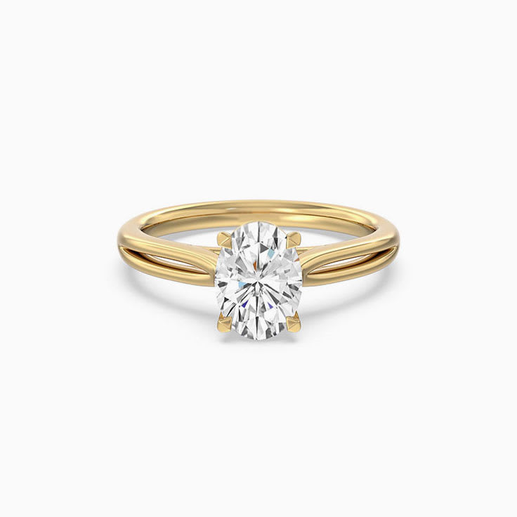 Lab Diamond Solitaire Oval Engagement Ring