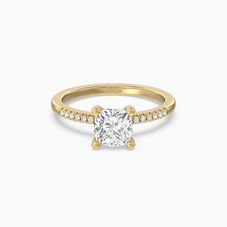 Half Eternity Lab Diamond Engagement Ring