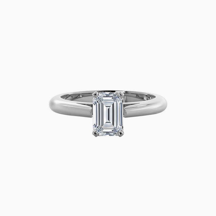 Lab Diamond Emerald Shaped Engagement Ring
