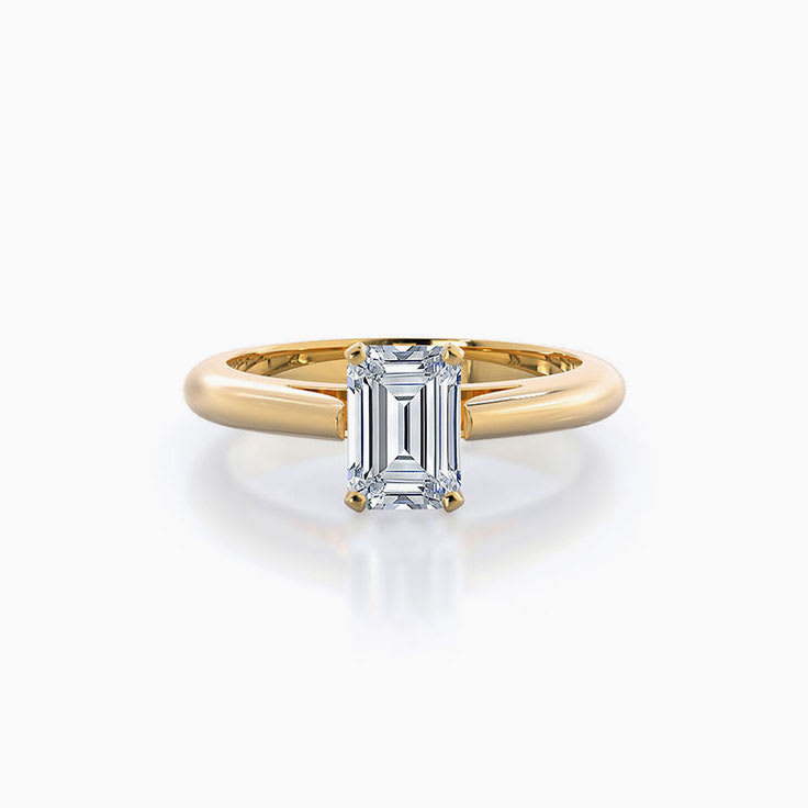 Lab Diamond Emerald Shaped Engagement Ring