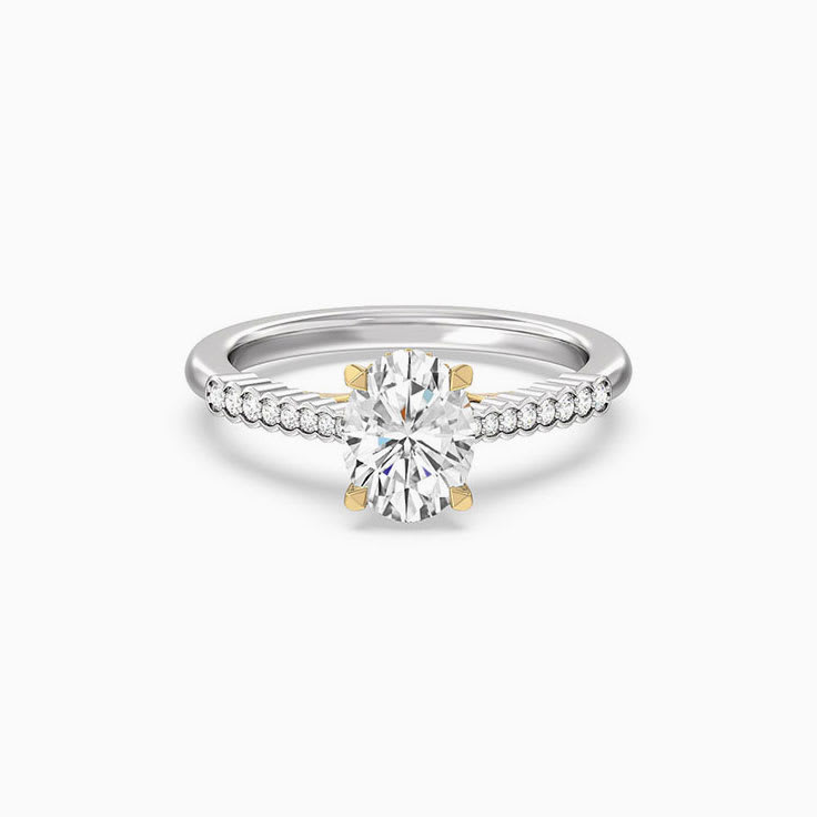 Cathedral Oval Lab Diamond Engagement Ring