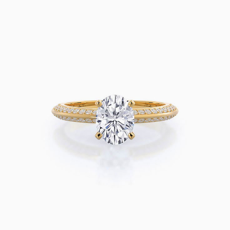 Lab Double Paved Diamond Engagement Ring