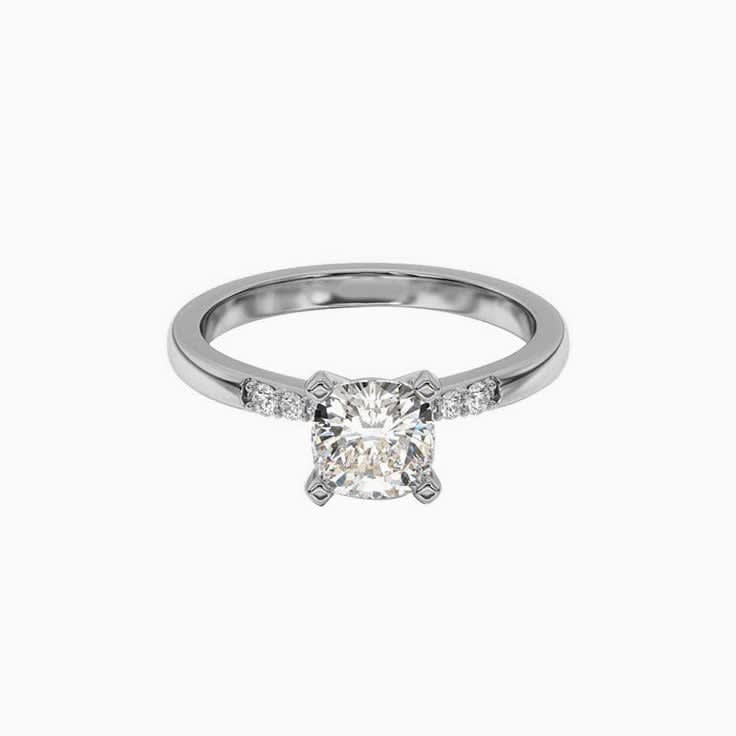 Lab Grown Cushion Shaped Diamond Engagement Ring