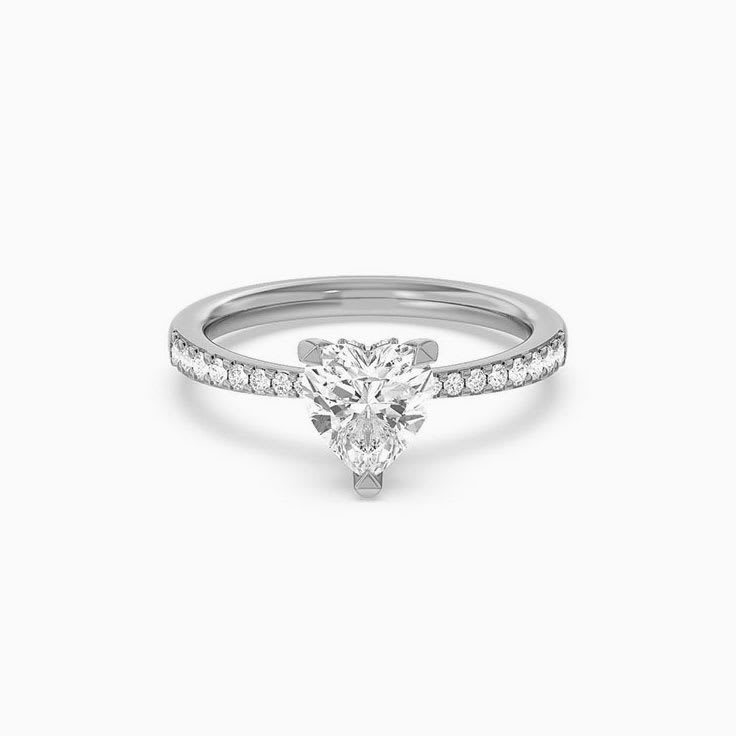 Lab Heart Shaped Diamond Engagement Ring
