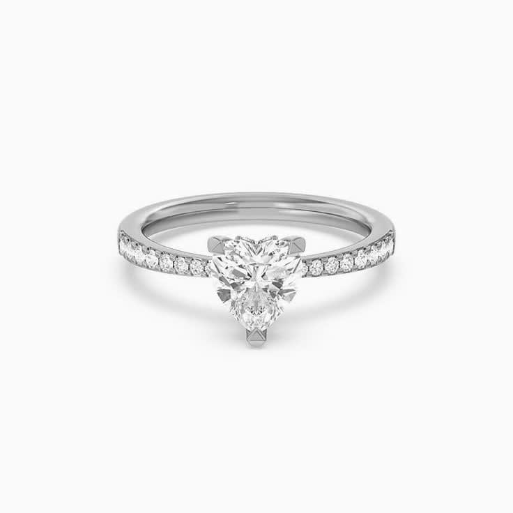 Lab Heart Shaped Diamond Engagement Ring