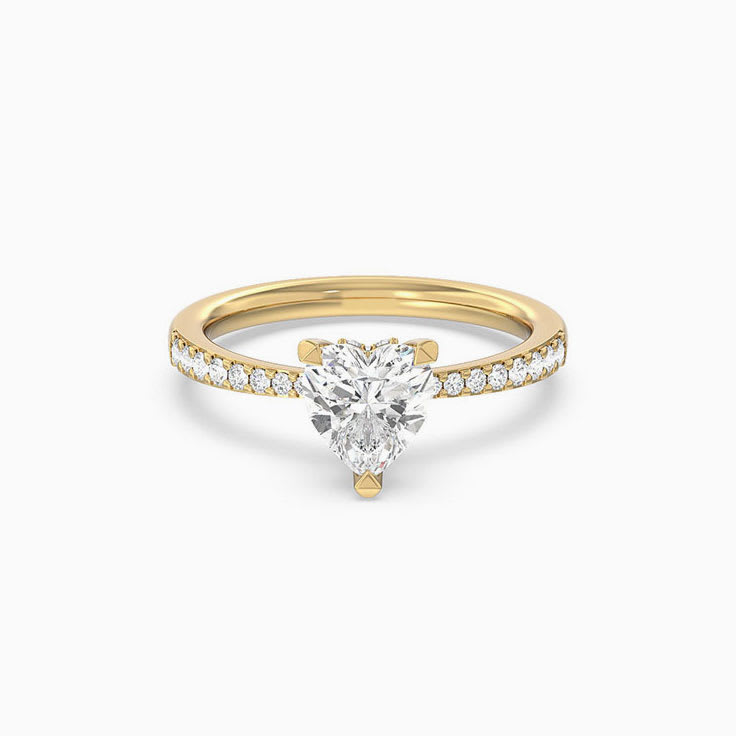 Lab Heart Shaped Diamond Engagement Ring