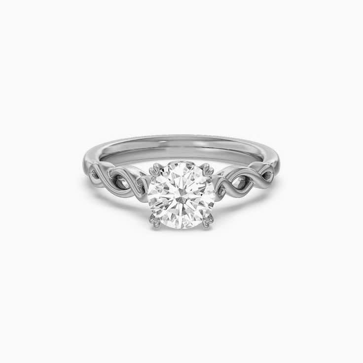 Lab Grown Cross Over Diamond Engagement Ring