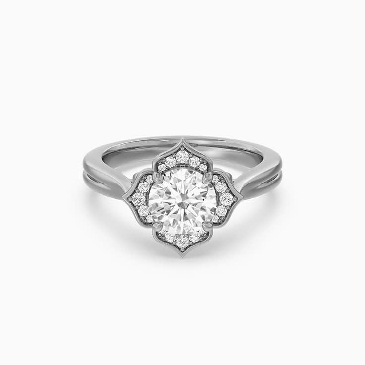 Lab Grown Posy Shape Diamond Engagement Ring