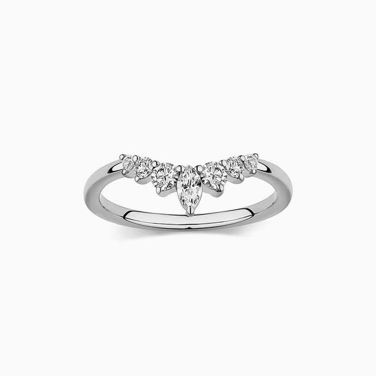Diamond contoured womens ring