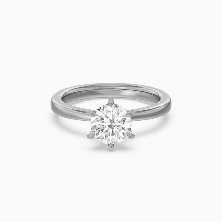 Claw set Halo Lab Diamond Engagement Ring