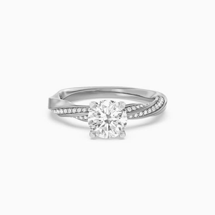 Diamond Twist Hidden Accent Engagement Ring