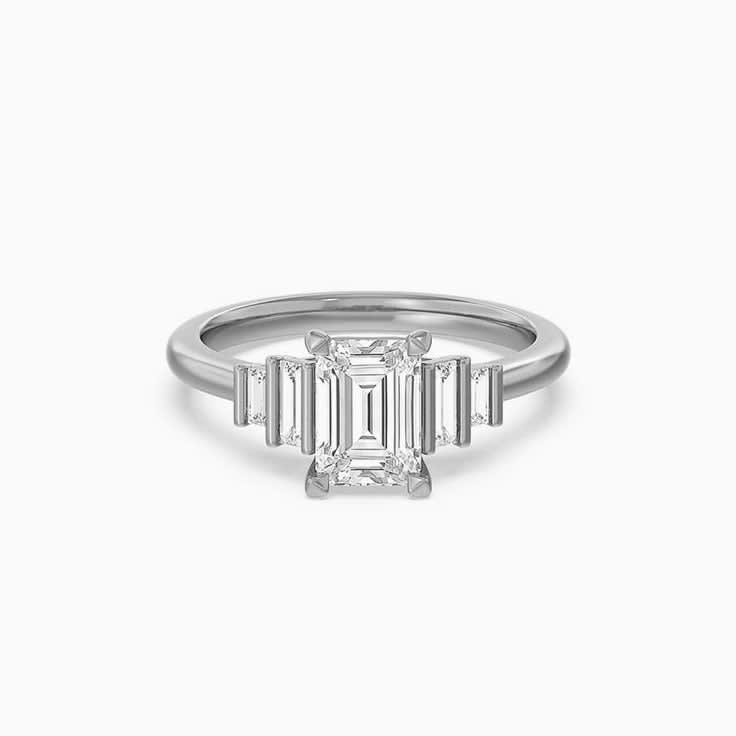 Emerald Lab Diamonds Engagement Ring