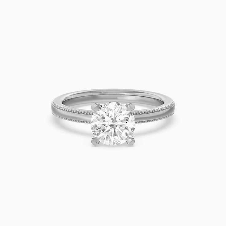 Claw Set Round Lab Diamond Engagement Ring