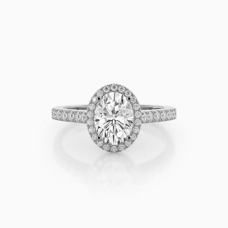 Oval Halo Lab Diamond Engagement Ring