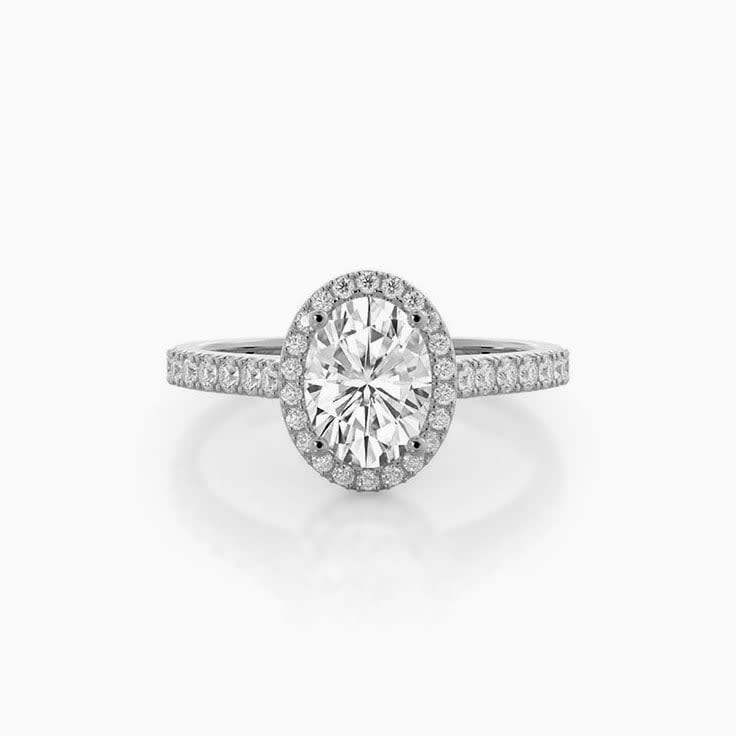 Oval Halo Lab Diamond Engagement Ring