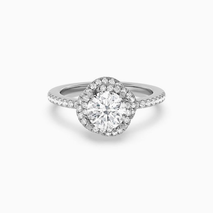 Knot Halo Round Diamond Engagement Ring