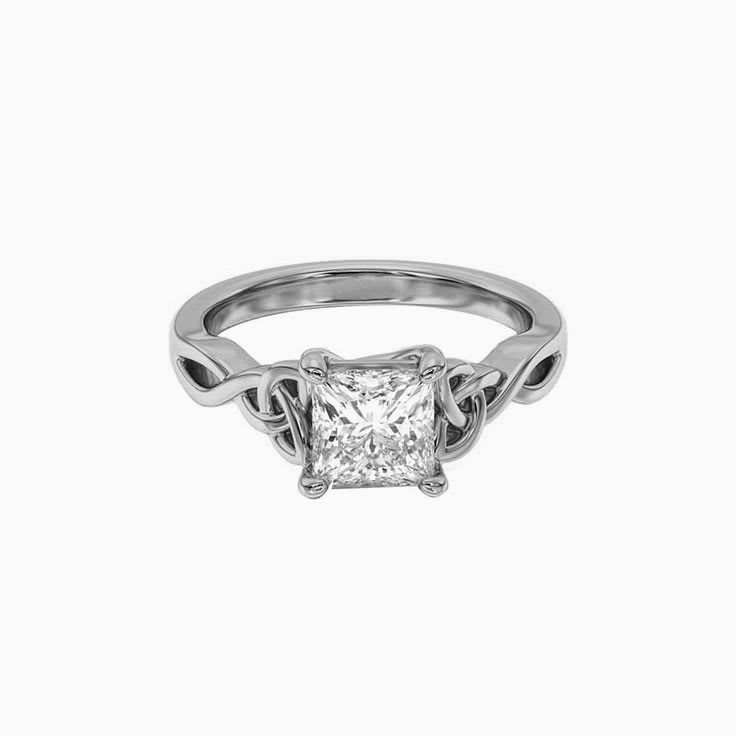 Lab Grown Princess Cut Diamond Engagement Ring
