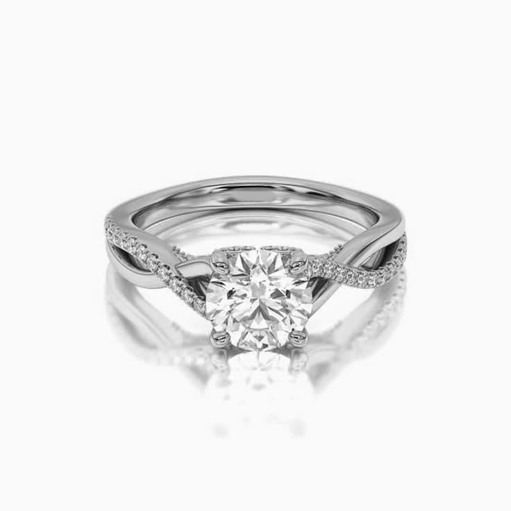 Classy Twisted Lab Diamond Engagement Ring