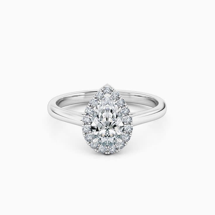 Lab Pear Cut Diamond With A Halo