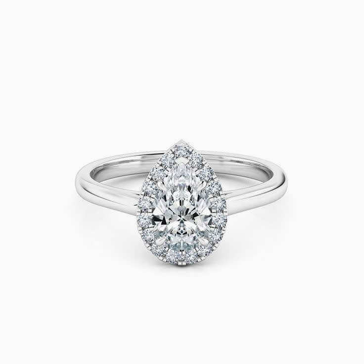 Lab Pear Cut Diamond With A Halo