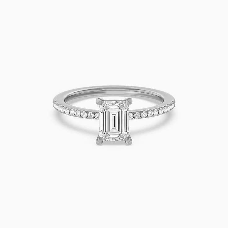 Emerald Lab Grown Engagement Ring