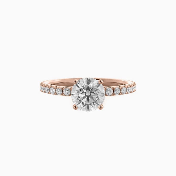 Classic Claw Set Round Lab Diamond Engagement Ring