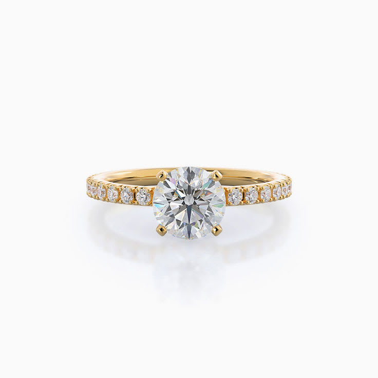 Classic Claw Set Round Lab Diamond Engagement Ring
