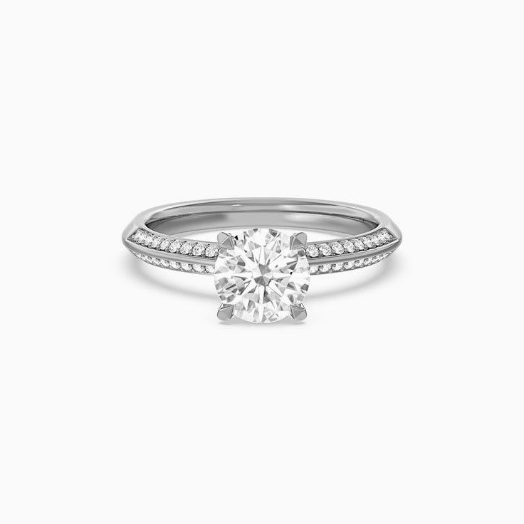 Round Lab Diamond Hidden Halo Engagement Ring